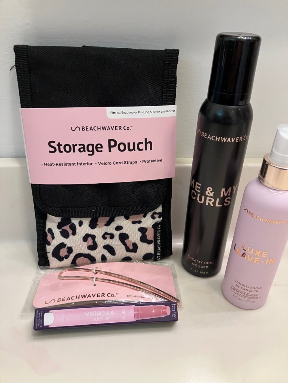 New Beachwaver Me&My Curls, Luxe Leave In, Hair Pin, Storage Pouch, Juicy Lip